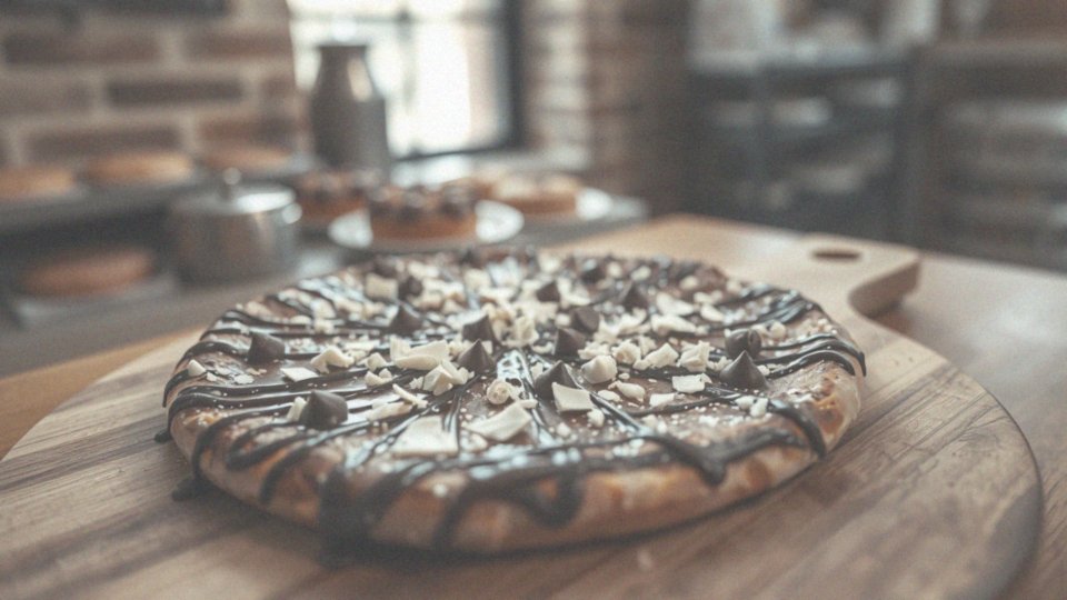Jak smakują kawałki białej czekolady w pizzy czekoladowej?